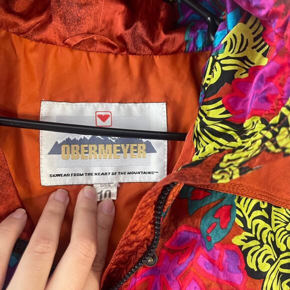 Obermeyer Vintage 90s Women's Size 10 Medium Metallic Orange Jacket - Picture 6 of 10